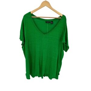 Tahari Linen Top Shirt Womens 3X Lightweight Natural Breathable Spring Basic